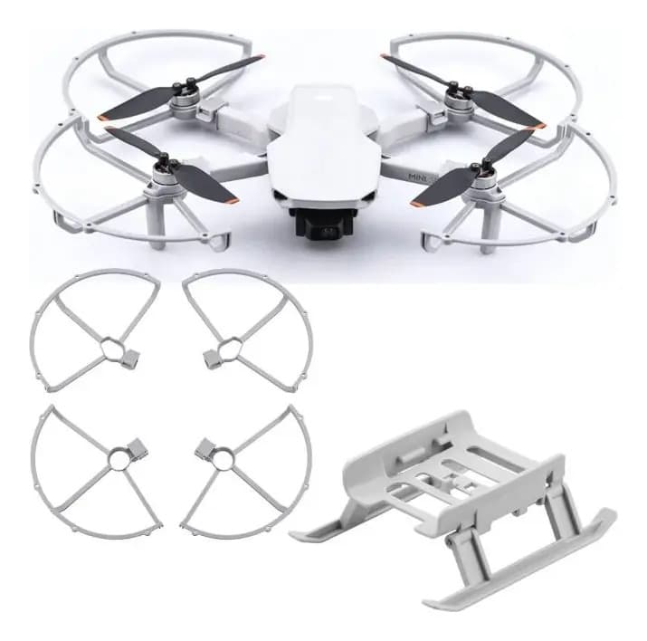 Protetor De Hélices + Trem De Pouso Dobrável Dji Mini 2 Se Cinza