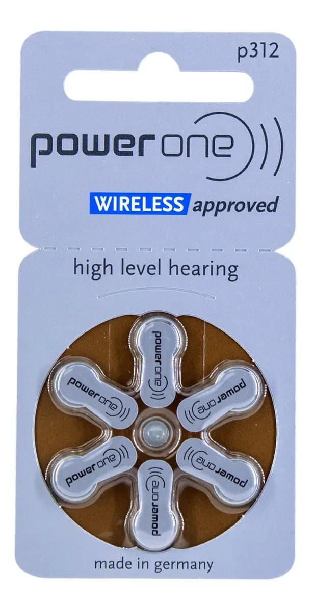 Pilha Botão Power One P312 312 Aparelho Auditivo Kit 6 Unidades