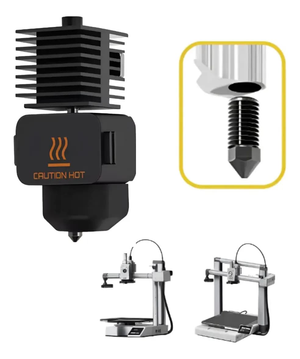 Hotend Com Bico De Aço Endurecido A1 / A1 Mini 2/4/6/8 Mm Bico 0.6mm