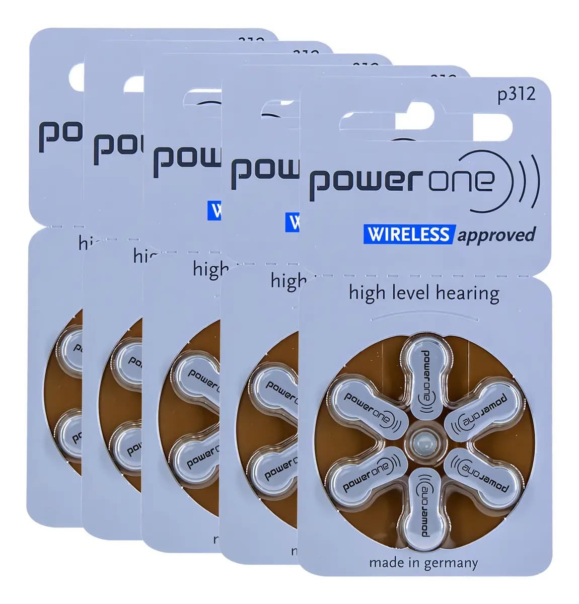 Pilha Auditiva 312 Power One Bateria Pr41 Kit 30 Unidades