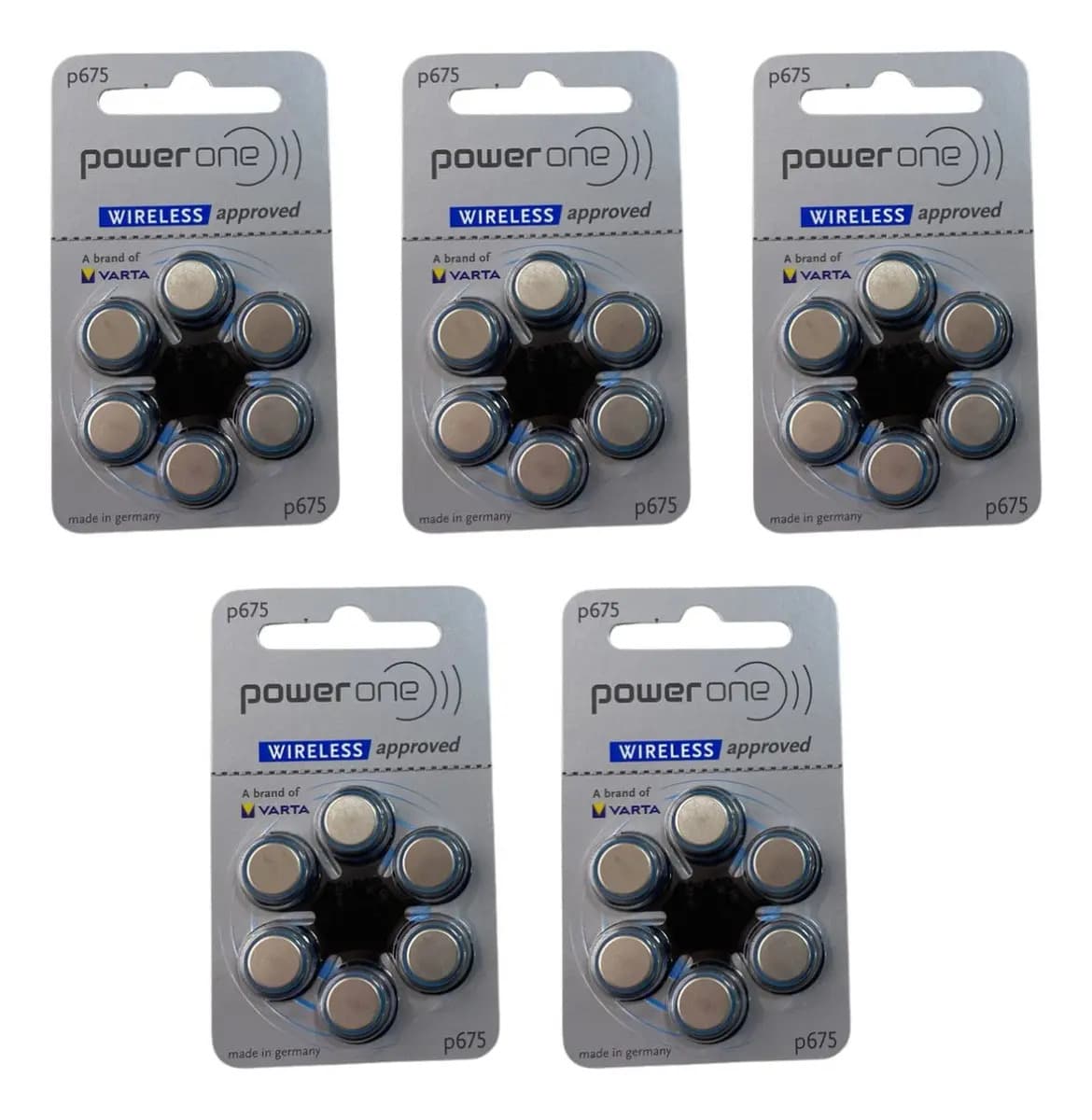 30 Pilhas P675 Power One Baterias Pr44 Aparelho Auditivo