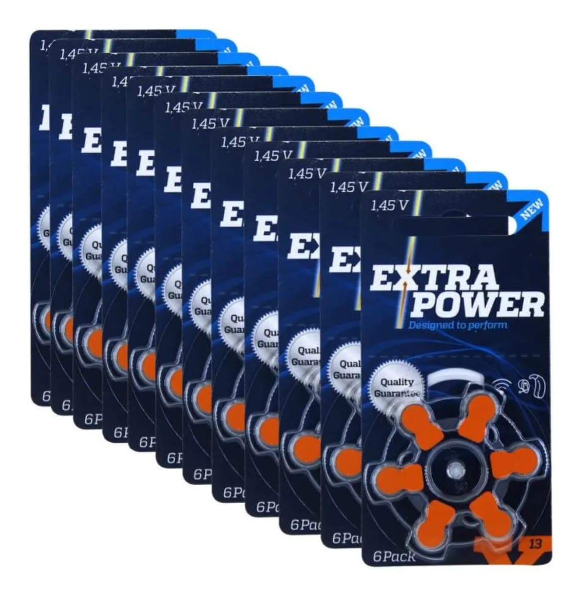 72 Pilhas Baterias Auditiva 13 Extra Power - 12 Cartelas